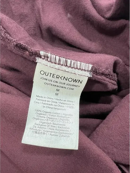 Outerknown Luna Wrap Dress In Plum Women Sz M Organic Cotton Midi Boho - Picture 9 of 9